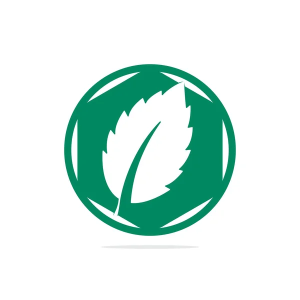 Minzblatt Vektorsymbol Grüne Minze Blätter Vektor Logo — Stockvektor