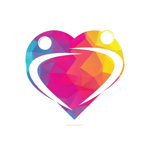 Yaratıcı Insanlar Kavramı Logo Tasarımı Iyi Bak Nsan Kalp Logo — Stok Vektör