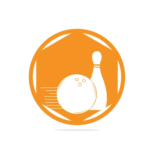 Stijl Bowling Logo Pictogrammen Symbool Bowling Bal Bowling Pin Illustratie — Stockvector