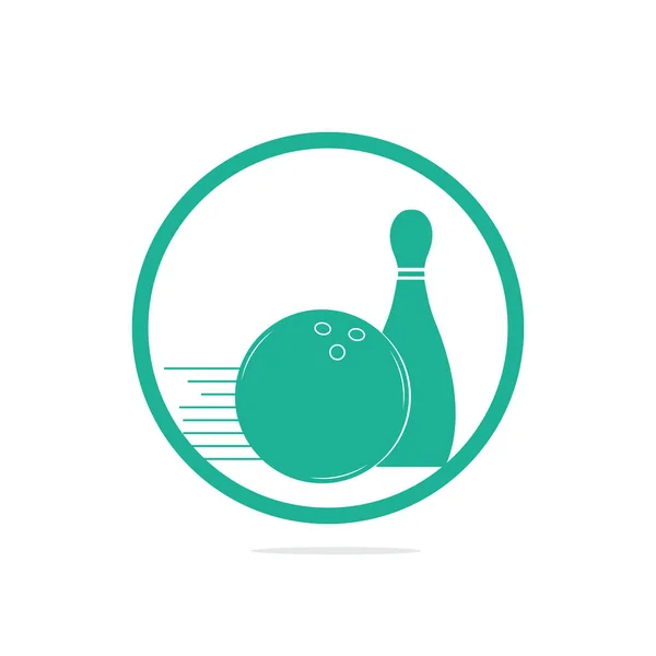 Style Bowling Logo Icons Symbol Bowling Ball Bowling Pin Illustration — Stock Vector
