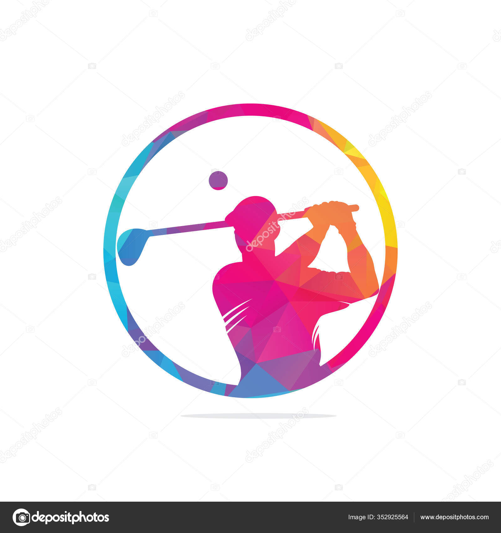 Golf Logo Abstract Swing Hit Ball Field Golf Logo Vector Stock Vector by  ©UmerDeArtist 352925564