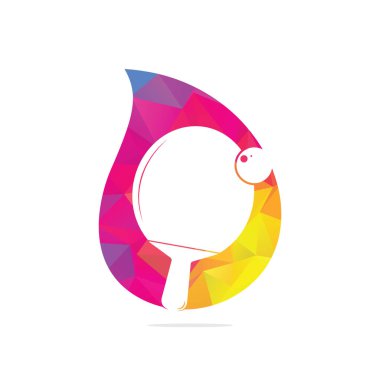 Top şeklinde konsept logo illüstrasyonlu masa tenisi raketleri. Masa tenisi retro logosu veya ping pong spor kulübü vintage marka vektörü.