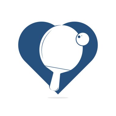 Top kalpli masa tenisi raketleri konsept logo vektör çizimi. Masa tenisi sevgisi retro logo veya ping pong spor kulübü vintage marka vektörü.