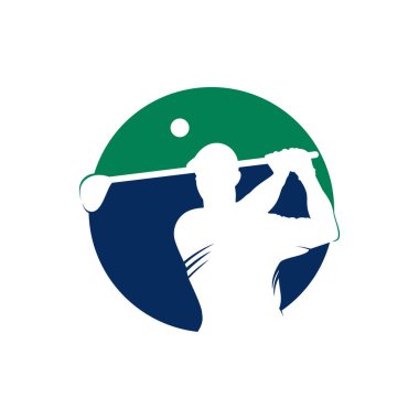 Golf Logosu Soyut Salla ve Topa Vur, Golf Logosu Şablonu, Logo Golf, Logo Golf Sahası