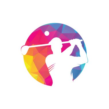 Golf Logosu Soyut Salla ve Topa Vur, Golf Logosu Şablonu, Logo Golf, Logo Golf Sahası