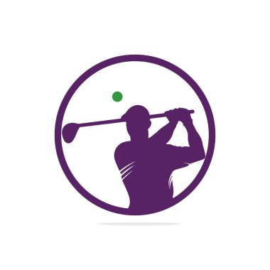 Golf Logosu Soyut Salla ve Topa Vur, Golf Logosu Şablonu, Logo Golf, Logo Golf Sahası