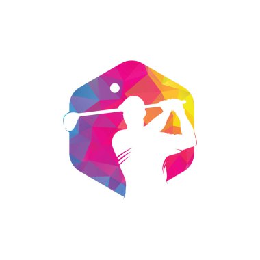 Golf Logosu Soyut Salla ve Topa Vur, Golf Logosu Şablonu, Logo Golf, Logo Golf Sahası