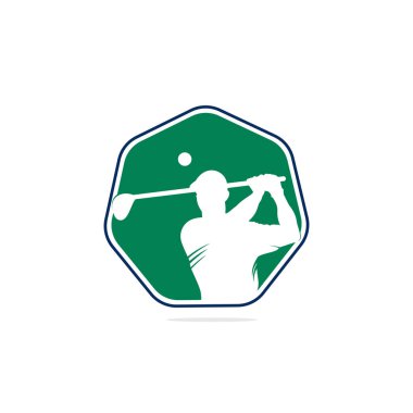 Golf Logosu Soyut Salla ve Topa Vur, Golf Logosu Şablonu, Logo Golf, Logo Golf Sahası