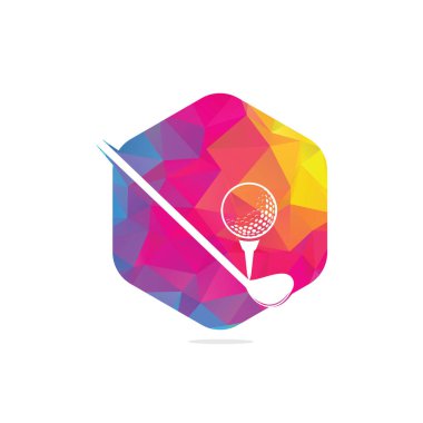 Golf kulübü logosu tasarımı. Golf şampiyonluğu ya da golf turnuvası tabelası. Golf logosu