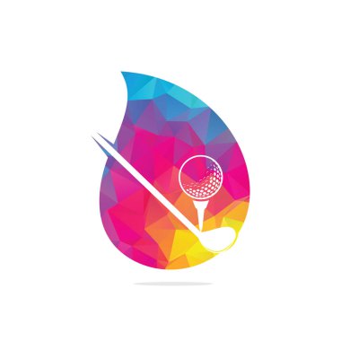 Golf sopası logo tasarımı. Yaratıcı golf fikirleri işareti. Golf şampiyonası ya da golf turnuvası tabelası.