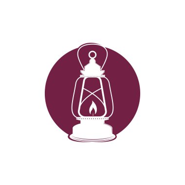 Gazyağı lambası. Vektör illüstrasyonu beyaz arkaplanda izole edildi.