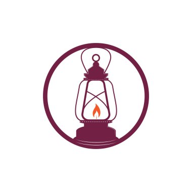 Gazyağı lambası. Vektör illüstrasyonu beyaz arkaplanda izole edildi.