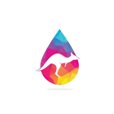 Kanguru düşüşü konsept vektör logosu tasarımı. Yaratıcı kanguru doğa logosu tasarımı kavramı.