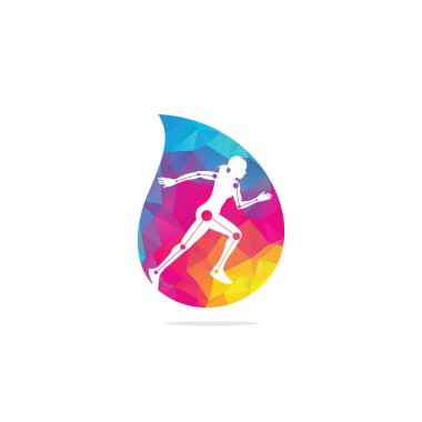 Fizyoterapi tedavisi, insanların koştuğu konsept tasarım şablonu. Renkli vektör sağlığı.