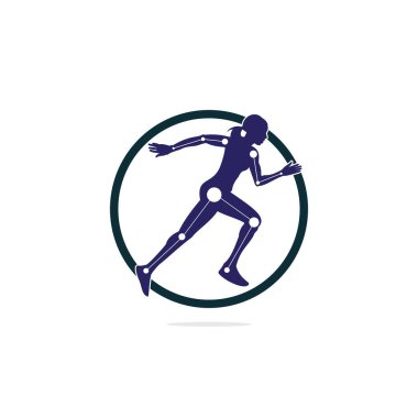 Fizyoterapi tedavi tasarım şablonu insanların koştuğu vektör. Renkli vektör sağlığı.