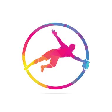Kaleci oyuncu logosu. Modern Futbolcu Eylem Logosu - Kalecinin Kaydettiği