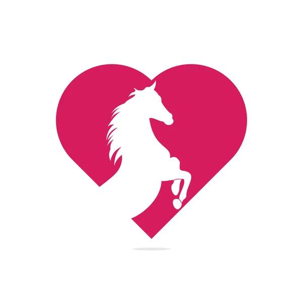 马头心形概念标志 马头标志 马头图标 马匹标志设计 — 图库矢量图片