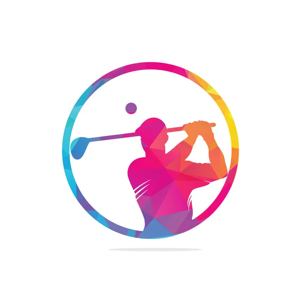 Golf Logo Abstract Swing Hit Ball Field Golf Logo Vector — Stock Vector