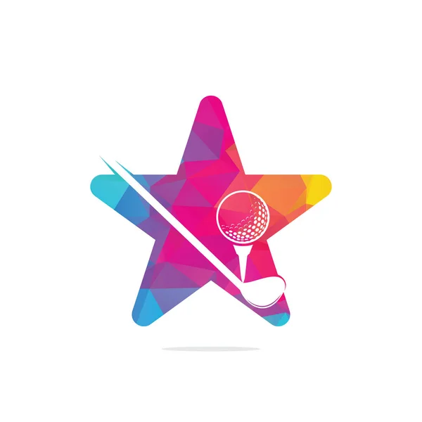 Star Golf Club Logo Tasarımı Golf Şampiyonası Veya Golf Turnuva — Stok Vektör