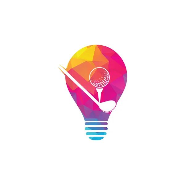 Дизайн Логотипу Лампочки Гольф Клубу Креативний Знак Ідей Гольфу Чемпіонат — стоковий вектор