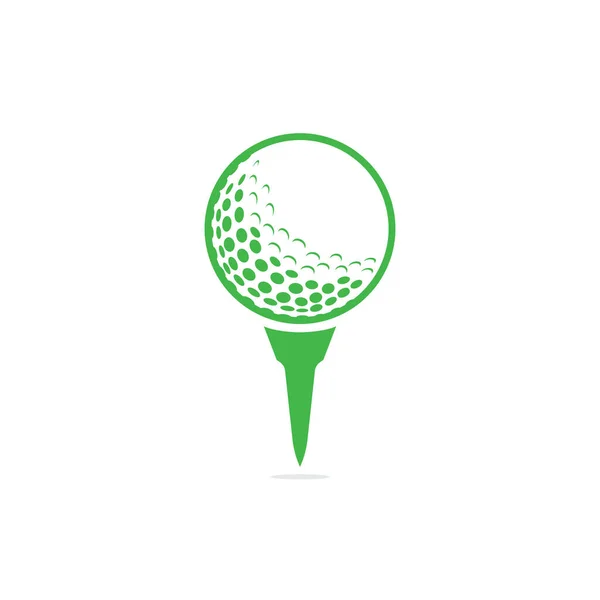 Bola Golfe Logotipo Tee Isolado Fundo Branco Logotipo Golfe — Vetor de Stock