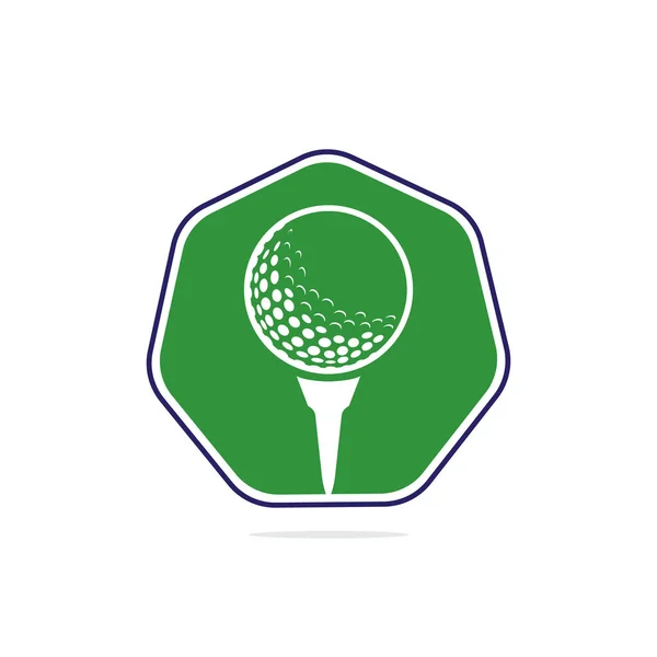 Golf Ball Tee Logo Isolated White Background Golf Logo — Stock Vector