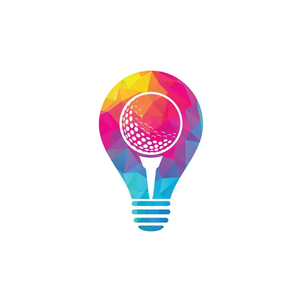 Bola Golf Forma Bombilla Tee Logotipo Concepto Aislado Sobre Fondo — Vector de stock