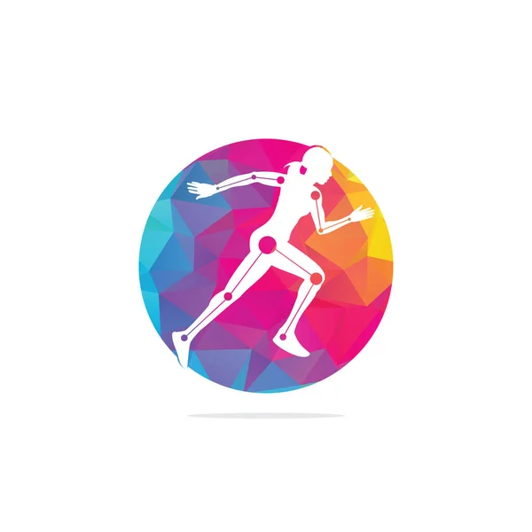 Fizyoterapi Tasarım Şablonu Koşan Insan Renkli Vektör Sağlığı Çalışan Logo — Stok Vektör