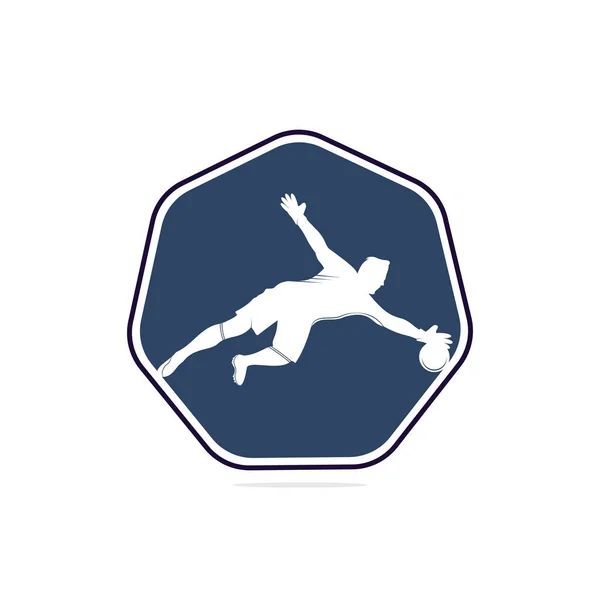 Logo Del Jugador Portero Moderno Jugador Fútbol Acción Logo Salvar — Archivo Imágenes Vectoriales