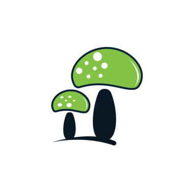 Sağlıklı mantar logo vektör şablonu. Mantar logosu.