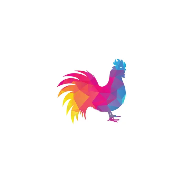 Tupp Logotyp Design Kyckling Restaurang Vektor Logotyp Tecken Röd Kuk — Stock vektor