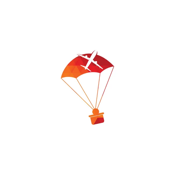 Agência Viagens Modelo Logotipo Vetor Paraquedas Modelo Logotipo Férias Turismo —  Vetores de Stock