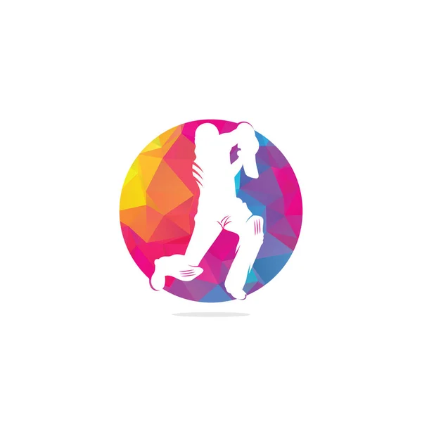 Batsman Joue Cricket Logo Concours Cricket Caractère Cricket Stylisé Pour — Image vectorielle