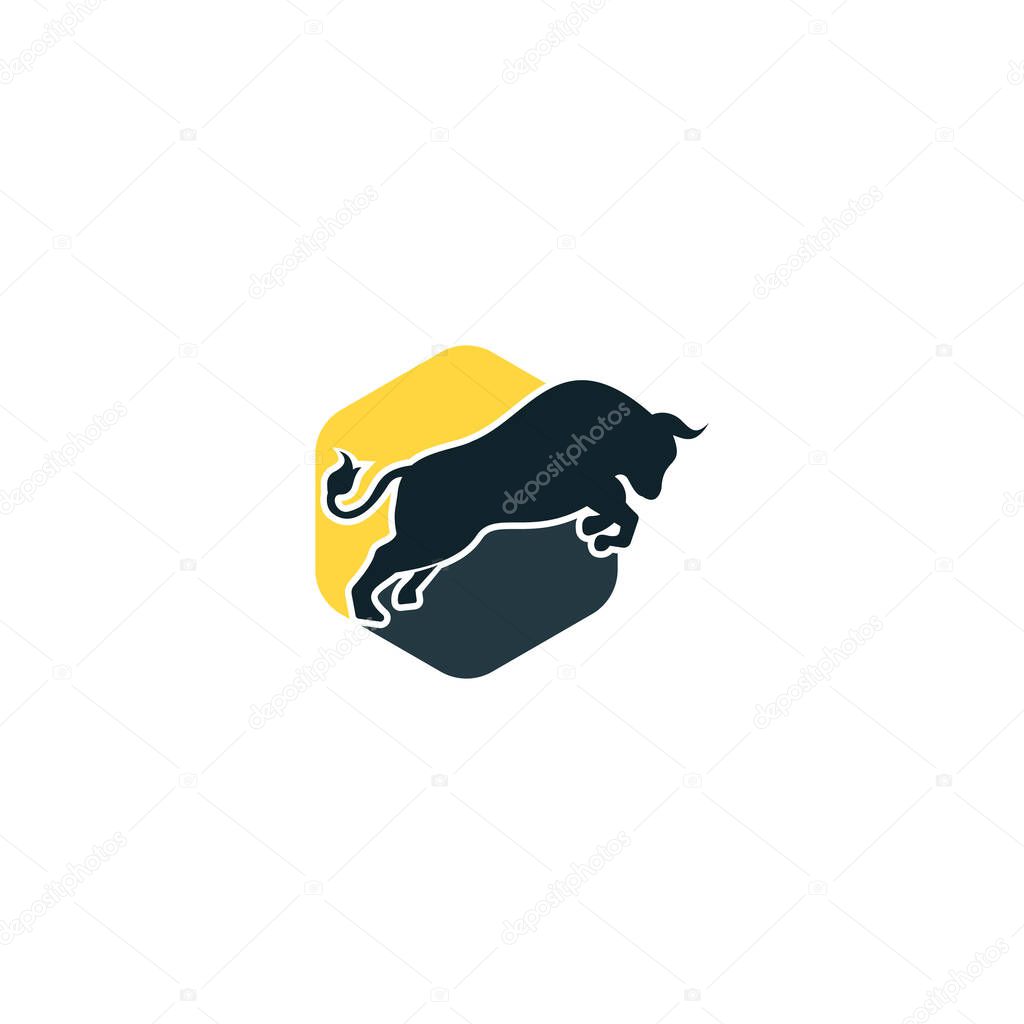 Bull Logo Template vector icon illustration. Bull logo