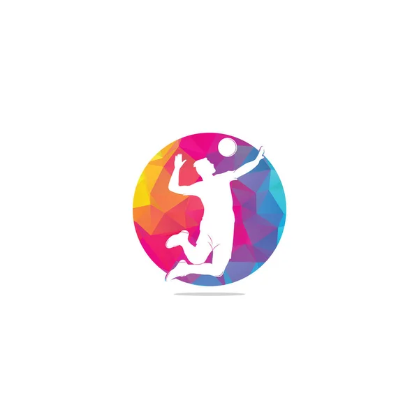 Logotipo Del Jugador Voleibol Jugador Voleibol Abstracto Saltando Chapoteo Jugador — Vector de stock