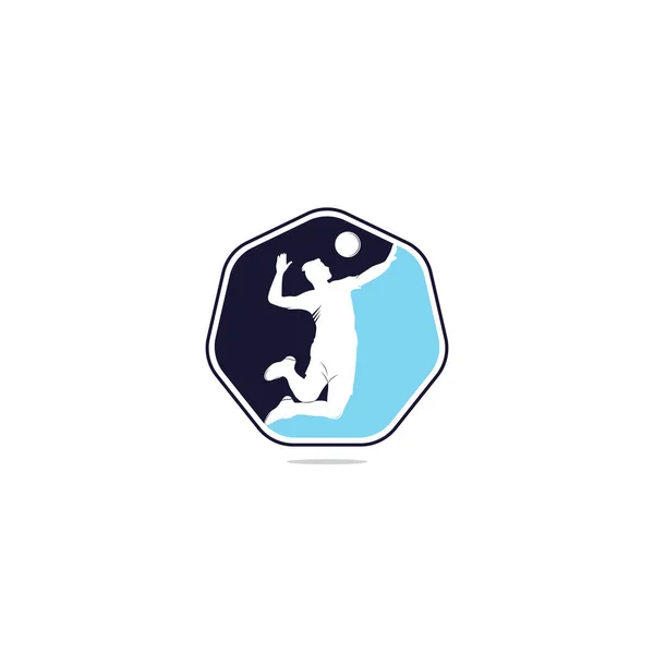 Logotipo Del Jugador Voleibol Jugador Voleibol Abstracto Saltando Chapoteo Jugador — Archivo Imágenes Vectoriales