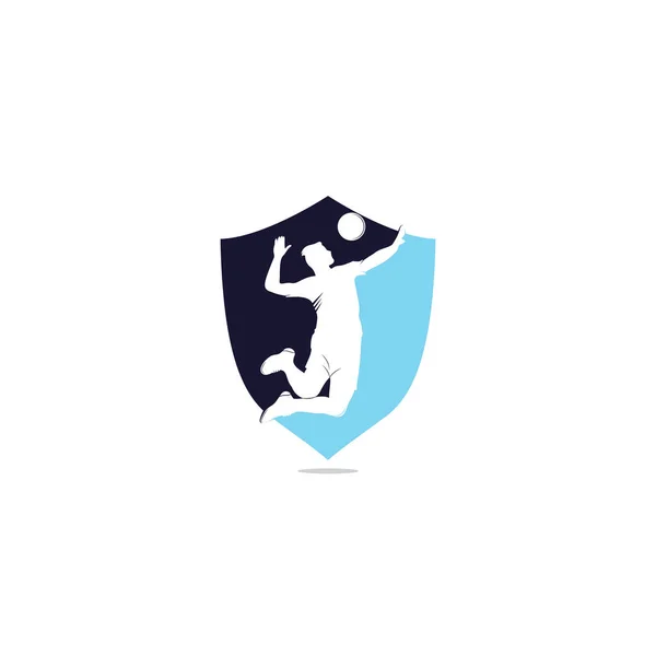 Giocatore Pallavolo Logo Abstract Giocatore Pallavolo Che Salta Una Spruzzata — Vettoriale Stock