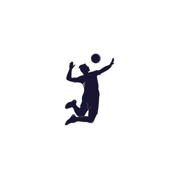 Logo Joueur Volley Ball Joueur Abstrait Volley Ball Sautant Une — Image vectorielle