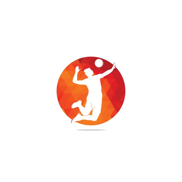 Logo Joueur Volley Ball Joueur Abstrait Volley Ball Sautant Une — Image vectorielle