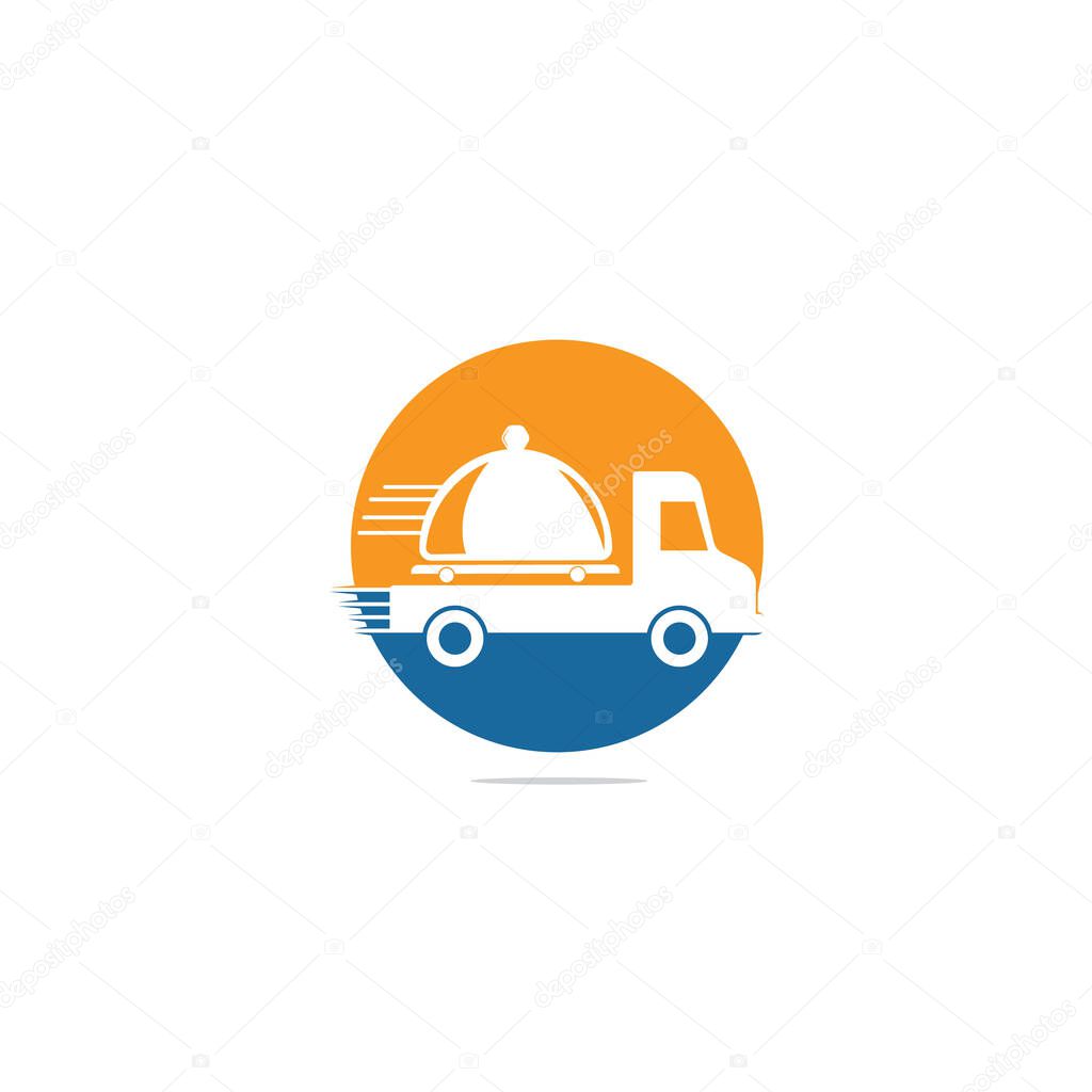 food truck logo design template. food delivery logo design
