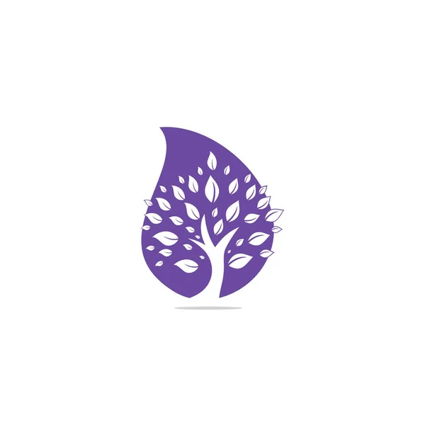 Green Tree Drop Shape Design Logo Design Абстрактный Вектор Органических — стоковый вектор