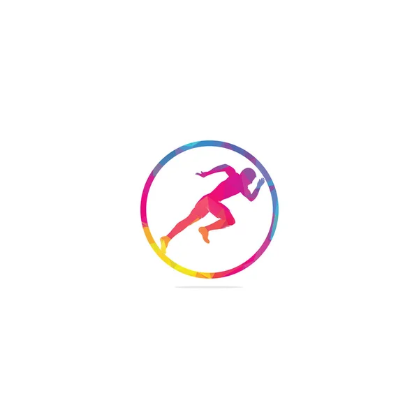 Conception Vectorielle Logo Course Marathon Courir Homme Vecteur Symbole Sport — Image vectorielle
