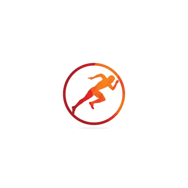 Lauf Und Marathon Logo Vector Design Running Man Vektor Symbol — Stockvektor