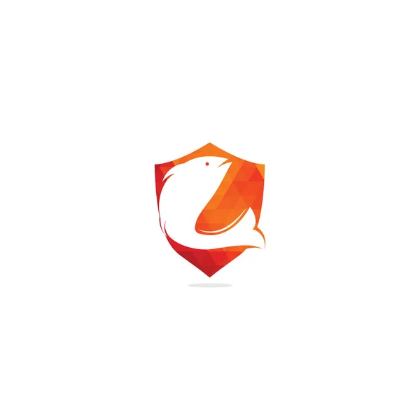Fish Vector Shield Form Konzept Logo Design Konzept Fischerei Logo — Stockvektor