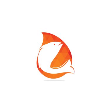 Balık damla şekli konsept vektör logosu tasarımı. Balıkçılık logosu kavramı.