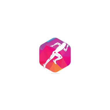 Fizyoterapi tedavi tasarım şablonu insanların koştuğu vektör. Renkli vektör sağlığı. Fizyoterapi kliniği logosu. Fizyoterapi logosu