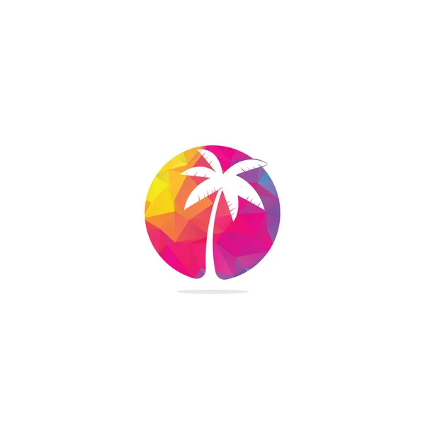 Tropischer Strand Und Palmen Logo Design Kreative Einfache Palme Vektor — Stockvektor