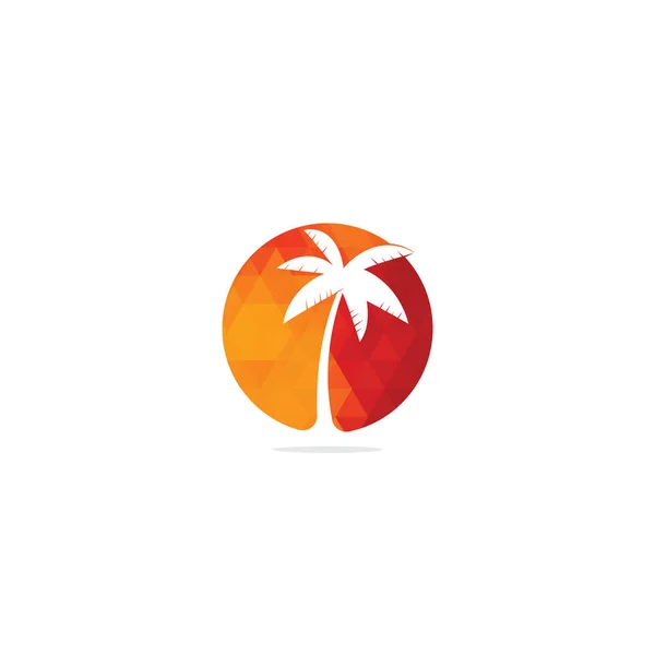 Σχεδιασμός Λογότυπου Τροπικής Παραλίας Και Φοίνικα Δημιουργικός Απλός Σχεδιασμός Λογότυπου — Διανυσματικό Αρχείο
