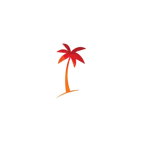 Tropischer Strand Und Palmen Logo Design Kreative Einfache Palme Vektor — Stockvektor