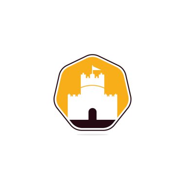 Kale vektör logo tasarımı. Kale Kulesi logosu Şablon Vektör.